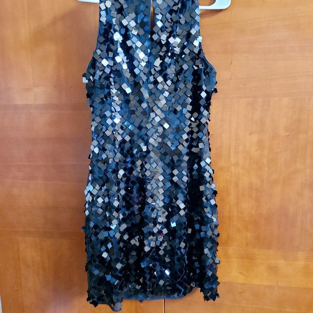 White House Black Market brand women's black shimmer formal dress